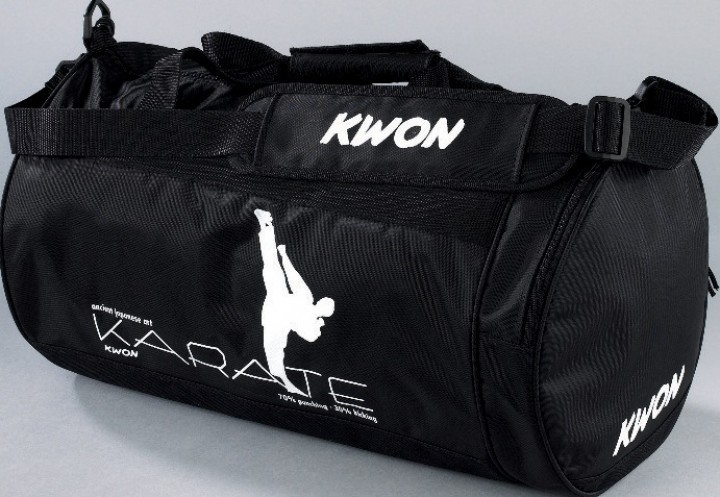 Sportinis krepšys KWON 51x25x25cm (užrašai: Judo, Ju Jutsu, Karate, Kick-Thaiboxing, Taekwondo, Kung Fu)